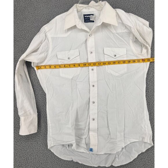 Vintage Wrangler Cowboy Cut Regular Fit X-Long Tails 16.5 x 33 White Pearl Snap - Picture 5 of 12